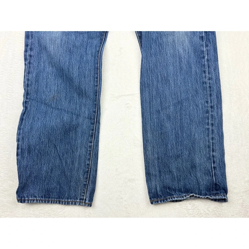 Levis 501 Mens Jeans 36x30 Clean Distressed Festival faded Indigo Blue Denim